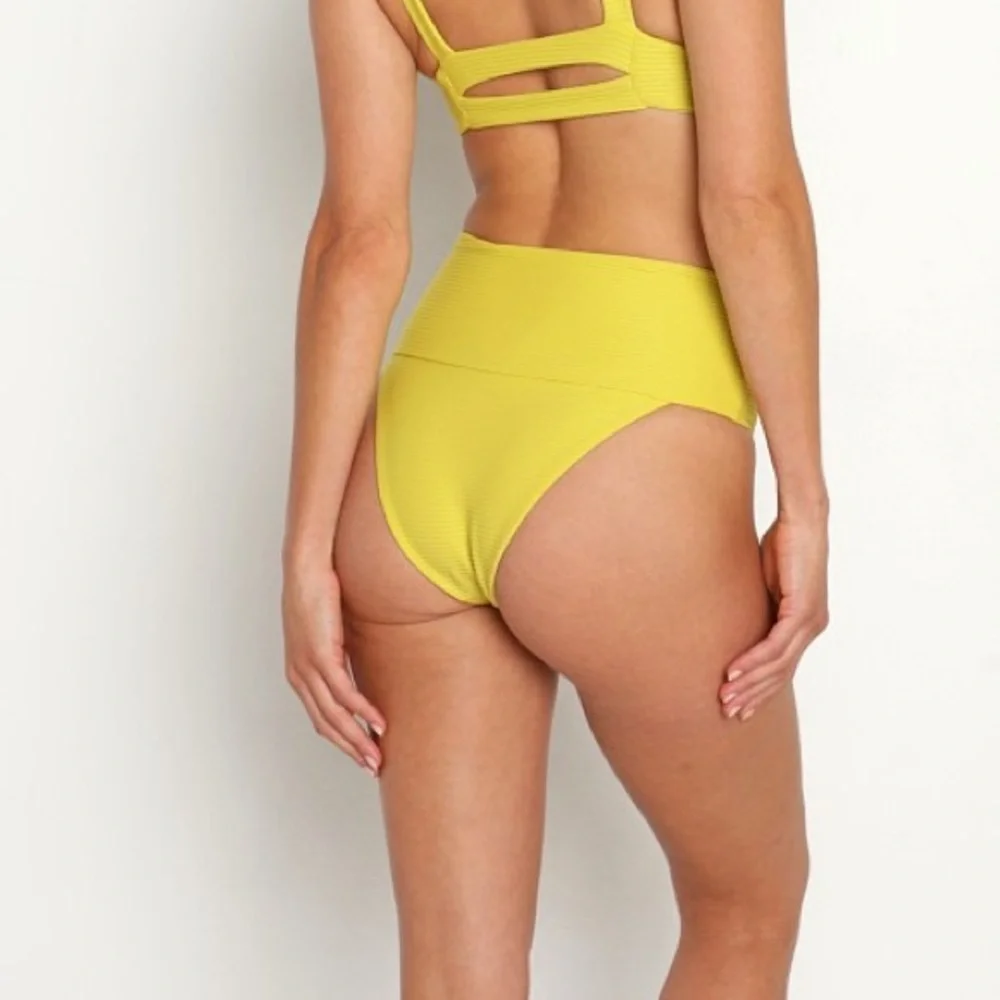 l*space High Waisted Ribbed Bikini Bottoms in Yellow